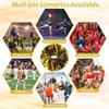 4Pcs Metallic Cheerleading Pom Poms, Creatiee 2 Pair Cheerleader Cheering Squad Pompoms for School Sports Dance Games Team Spirit Cheer (Black Gold) view 4