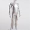 easyforever Kids Girls Shiny Metallic Camisole Leotard Ballet Dance Workout Full Length Unitard Jumpsuit Silver Long Sleeves 12 Years view 4