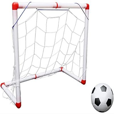 LSDRALOBBEB Mini Soccer Goal Portable Soccer Net Pop Up Goal Nets Children's Football Outdoor Indoor Football Gate Portable Soccer Goal Kids Football Goal Set 1111(Color:White;Size:One Size)