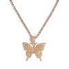Asphire Sparking Rhinestone Butterfly Pendant Necklace Iced Out Butterfly Tassel Choker Necklaces Set Punk Shinny Tennis Chain Necklace for Women (Gold) view 1
