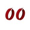 2Pairs Matte Geometric Round Circle Hoop Earring Set for Women Retro Fluorescent Color Statement Earring Wedding Holiday Christmas Party Holiday Jewelry-A red black view 3