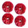 4Pcs Metallic Cheerleading Pom Poms, Creatiee 2 Pair Cheerleader Cheering Squad Pompoms for School Sports Dance Games Team Spirit Cheer (Red) view 1