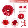 4Pcs Metallic Cheerleading Pom Poms, Creatiee 2 Pair Cheerleader Cheering Squad Pompoms for School Sports Dance Games Team Spirit Cheer (Red) view 2