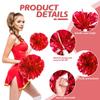 4Pcs Metallic Cheerleading Pom Poms, Creatiee 2 Pair Cheerleader Cheering Squad Pompoms for School Sports Dance Games Team Spirit Cheer (Red) view 3