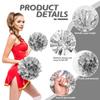 4Pcs Metallic Cheerleading Pom Poms, Creatiee 2 Pair Cheerleader Cheering Squad Pompoms for School Sports Dance Games Team Spirit Cheer (Silver) view 3