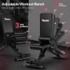 PASYOU Adjustable Weight Bench for Home Gym, Foldable Strength Training Bench with 880 lb Capacity, Incline Decline Flat Positions with Lumbar Support, Compact Workout Bench for Small Spaces view 2