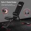 PASYOU Adjustable Weight Bench for Home Gym, Foldable Strength Training Bench with 880 lb Capacity, Incline Decline Flat Positions with Lumbar Support, Compact Workout Bench for Small Spaces view 4