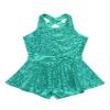 Agoky Girls Sequined Ballet Hip-Hop Jazz Latin Modern Tap Dress Street Stage Performance Costume Lake Green 13-14 view 3