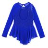 winying Girls Mock Neck Long Sleeves Tulle Splice Cut Out Back Roller Ice Figure Skating Dress Ballet Dancewear Royal Blue b 4 Years view 4