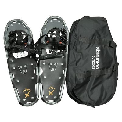 Snowshoes,Lightweight Aluminum Frame,13-Point Heavy Duty Crampons,UV Shoe Decking, and Ratchet System for Secure Fit Complete with Carry Bag (Silver, 36)