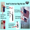 Boat Trix Boat American Flag and Pole Set, Rod Holder Mount New Improved Fiberglass Flagpole, 7/8 Inch Diameter, Thick Wall, Durable with Stainless Steel Hardware view 2
