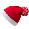 Kangqifen Kids Christmas Santa Knit Beanie Hat with Pompom for Baby Boys Girls Aged 1-6 (Red) view 1