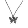 Asphire Sparking Rhinestone Butterfly Pendant Necklace Iced Out Butterfly Tassel Choker Necklaces Set Punk Shinny Tennis Chain Necklace for Women (Black) view 1