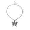 Asphire Sparking Rhinestone Butterfly Pendant Necklace Iced Out Butterfly Tassel Choker Necklaces Set Punk Shinny Tennis Chain Necklace for Women (Black) view 2