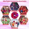 4Pcs Metallic Cheerleading Pom Poms, Creatiee 2 Pair Cheerleader Cheering Squad Pompoms for School Sports Dance Games Team Spirit Cheer (Purple Red) view 4