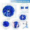 4Pcs Metallic Cheerleading Pom Poms, Creatiee 2 Pair Cheerleader Cheering Squad Pompoms for School Sports Dance Games Team Spirit Cheer (Blue) view 2