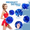 4Pcs Metallic Cheerleading Pom Poms, Creatiee 2 Pair Cheerleader Cheering Squad Pompoms for School Sports Dance Games Team Spirit Cheer (Blue) view 3