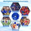 4Pcs Metallic Cheerleading Pom Poms, Creatiee 2 Pair Cheerleader Cheering Squad Pompoms for School Sports Dance Games Team Spirit Cheer (Blue) view 4