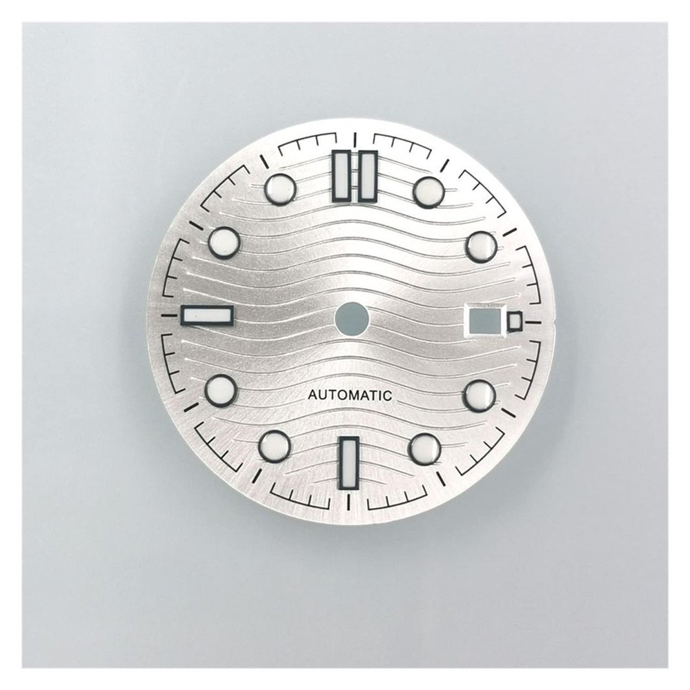 YANGQI yaoqijie 31mm Sterile Luminous Watch Dial Compatible with NH35 NH36 Compatible with ETA 2836 Compatible with MIYOTA 8205 8215 Movement Black/Gray/Blue/Silver White Sterial Watch Dia Lasting