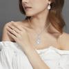 Uloveido Teardrop Necklace and Stud Dangle Earrings, Crystal Rhinestone Bridal Bridesmaid Jewelry Set, with Thank You Cards Y1658 view 2