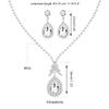 Uloveido Teardrop Necklace and Stud Dangle Earrings, Crystal Rhinestone Bridal Bridesmaid Jewelry Set, with Thank You Cards Y1658 view 3