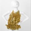 Fldy Kids Girls Shiny Sequins Leotard Dress Backless Dance Performance Costume for Hip Hop Jazz Stage Recital Gold 10 Years view 2