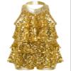 Fldy Kids Girls Shiny Sequins Leotard Dress Backless Dance Performance Costume for Hip Hop Jazz Stage Recital Gold 10 Years view 3