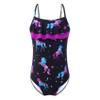 Hedmy Kids Girls One-Piece Mermaid Spaghetti Straps Swimsuit Criss Cross Bikini Swimwear Bathing Suits Black Horse 6 Years view 1
