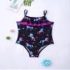 Hedmy Kids Girls One-Piece Mermaid Spaghetti Straps Swimsuit Criss Cross Bikini Swimwear Bathing Suits Black Horse 6 Years view 3