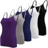 BQTQ 5 Pcs Women's Camisole Tank Tops Spaghetti Undershirts, XL(Purple) view 1