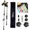 2 Pcs Trekking Poles,Aluminum Lightweight Collapsible Hiking Poles for Women,Walking Sticks for Hiking Carbon Fiber(Silver) view 1