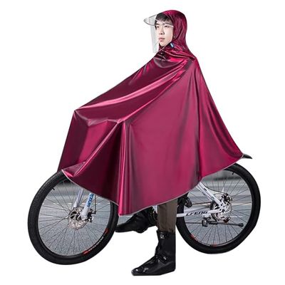 JTYX Mens Womens Cycling Bicycle Bike Raincoat Rain Cape Poncho Hooded Rain Coat Mobility Scooter Cover Lightweight Compact Reusable for Adults