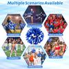 4Pcs Metallic Cheerleading Pom Poms, Creatiee 2 Pair Cheerleader Cheering Squad Pompoms for School Sports Dance Games Team Spirit Cheer (Blue White) view 4