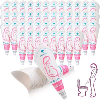 120 Pcs Disposable Pee Funnel for Women Female Urination Device Portable Waterproof Standing Female Urinal Funnel for Women Travel Pee Cup Urine Pocket Toilet for Camping Hiking Travel Pregnant