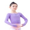 Daydance Knit Light Purple Girls Ballet Sweaters Pullover Boat Neck Dance Crop Top for Leotards view 1