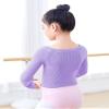 Daydance Knit Light Purple Girls Ballet Sweaters Pullover Boat Neck Dance Crop Top for Leotards view 4