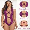 Avidlove Plus Size Lingerie for Women Sexy One Piece Teddy Lace Lingerie Bodysuit Lavender XX-Large view 2