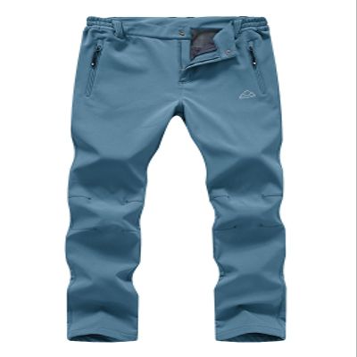 YSENTO Women's Fleece Lined Pants Winter Snow Ski Waterproof Insulated Softshell Hiking Mountain Pants Grey Blue Size XS