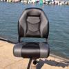 NORTHCAPTAIN Deluxe Marine High Back Folding Boat Seat,Stainless Steel Screws Included,Dark Grey/Black(2 Seats) view 3