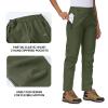 YSENTO Women's Fleece Lined Pants Winter Snow Ski Waterproof Insulated Softshell Hiking Mountain Pants ArmyGreen Size XXL view 4