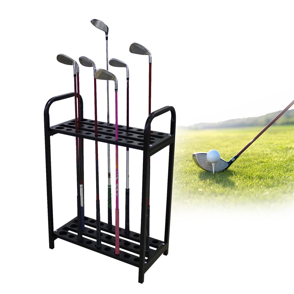 kunghei Metal Golf Club Organizers Golf Club Display Stand Golf Putter Rack for Garage,Steel Golf Putter Storage Holder,Golf Club Shelf Organizer Equipment(9-Hole/18-Hole/27-Hole for You to Choose)