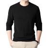 Men's Ultra Soft Thermal Tee Compression Baselayer Crew Neck Solid Top Fleece Lined Long Sleeve Heavyweight T Shirt (Black,XX-Large) view 1