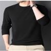 Men's Ultra Soft Thermal Tee Compression Baselayer Crew Neck Solid Top Fleece Lined Long Sleeve Heavyweight T Shirt (Black,XX-Large) view 3