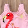 Toddler Baby Girls Swimsuit Sleeveless One Piece Flamingo Bikini Swimming Ruffled Beach Swimwear Bathing Suits (1#Pink, 3-4T) view 2
