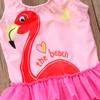 Toddler Baby Girls Swimsuit Sleeveless One Piece Flamingo Bikini Swimming Ruffled Beach Swimwear Bathing Suits (1#Pink, 1-2T) view 4
