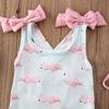 Toddler Baby Girls Swimsuit Sleeveless One Piece Flamingo Bikini Swimming Ruffled Beach Swimwear Bathing Suits (2#Blue, 4-5T) view 2