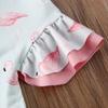 Toddler Baby Girls Swimsuit Sleeveless One Piece Flamingo Bikini Swimming Ruffled Beach Swimwear Bathing Suits (2#Blue, 4-5T) view 4