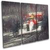 Bold Bloc Design - Abstract F1 Retro Formula One Sports 90x60cm TREBLE Canvas Art Print Box Framed Picture Wall Hanging - Hand Made In The UK - Framed And Ready To Hang 0021-0102(00B)-TR32-LO-B view 1