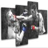 Bold Bloc Design - Nate Diaz Conor McGregor Grunge Sports 160x90cm MULTI Canvas Art Print Box Framed Picture Wall Hanging - Hand Made In The UK - Framed And Ready To Hang 0021-0172(00B)-MP04-LO-C view 1