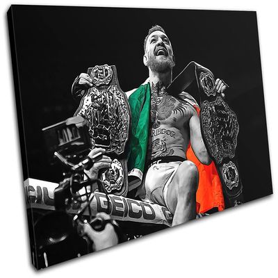Bold Bloc Design - Conor McGregor UFC Pop Art Comic Sports 75x50cm SINGLE Canvas Art Print Box Framed Picture Wall Hanging - Hand Made In The UK - Framed And Ready To Hang 0021-0025(00B)-SG32-LO-C